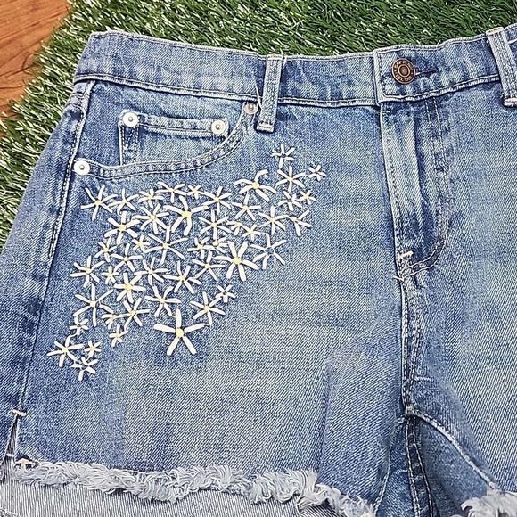 GAP 1969 Original Best Girlfriend Short with Embroidered Floral Front - Picture 3 of 5